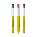 Penna a sfera in plastica effetto legno prodotta nell’UE con 4 inchiostri BIC® color giallo