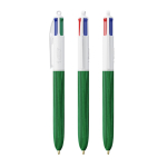 Penna a sfera in plastica effetto legno prodotta nell’UE con 4 inchiostri BIC® color verde