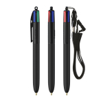 Penna in plastica con lanyard da appendere e inchiostro a 4 colori BIC® color nero