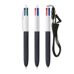 Penna a sfera in plastica effetto legno con inchiostro a 4 colori BIC® color nero