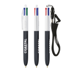 Penna a sfera in plastica effetto legno con inchiostro a 4 colori BIC® color nero