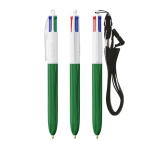 Penna a sfera in plastica effetto legno con inchiostro a 4 colori BIC® color verde