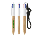 Penna a sfera in plastica effetto legno con inchiostro a 4 colori BIC® color legno
