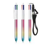 Penna a sfera in plastica con effetto degradé metallizzato e inchiostro a 4 colori BIC® color multicolore