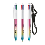 Penna a sfera in plastica con effetto degradé metallizzato e inchiostro a 4 colori BIC® color multicolore