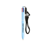 Penna a sfera in plastica dai toni pastello con laccetto e inchiostro a 4 colori BIC® vista area di stampa