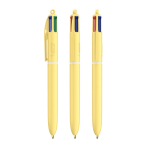 Penna a sfera in plastica con finitura pastello e inchiostro a 4 colori BIC® color giallo pastello