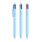 Penna a sfera in plastica con finitura pastello e inchiostro a 4 colori BIC® color azzurro pastello