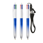 Penna a sfera in plastica bicolore metallizzata con inchiostro a 4 colori BIC® color blu