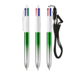 Penna a sfera in plastica bicolore metallizzata con inchiostro a 4 colori BIC® color verde