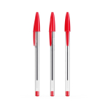 Penna a sfera classica in plastica trasparente con inchiostro rosso BIC® Cristal® color rosso