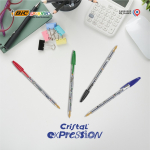 Penna a sfera classica in plastica trasparente con inchiostro rosso BIC® Cristal®