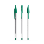 Penna a sfera classica in plastica trasparente con inchiostro verde BIC® Cristal® color verde