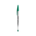 Penna a sfera classica in plastica trasparente con inchiostro verde BIC® Cristal® vista area di stampa