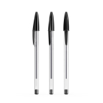 Penna a sfera classica in plastica trasparente con inchiostro nero BIC® Cristal® color nero