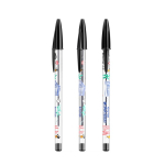 Penna a sfera classica in plastica trasparente con inchiostro nero BIC® Cristal® color nero