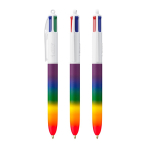 Penna a sfera in plastica stile arcobaleno con 4 inchiostri BIC® color multicolore