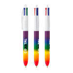 Penna a sfera in plastica stile arcobaleno con 4 inchiostri BIC® color multicolore