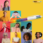 Penna a sfera in plastica stile arcobaleno con 4 inchiostri BIC®