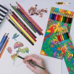 Set da colorare riciclato con certificazione FSC® e 6 matite BIC®