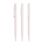 Penna a sfera in materiali riciclati con clip robusta e inchiostro blu BIC® color bianco