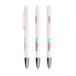 Penna a sfera in plastica ricaricabile a scatto con inchiostro blu BIC® color bianco