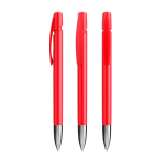Penna a sfera in plastica ricaricabile con meccanismo a scatto e inchiostro nero BIC® color rosso
