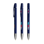 Penna a sfera in plastica ricaricabile con meccanismo a scatto e inchiostro nero BIC® color blu mare