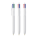 Penna a sfera in plastica riciclata prodotta nell’UE con inchiostro a 4 colori BIC® color bianco