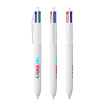Penna a sfera in plastica riciclata prodotta nell’UE con inchiostro a 4 colori BIC® color bianco