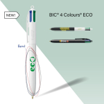 Penna a sfera in plastica riciclata prodotta nell’UE con inchiostro a 4 colori BIC®