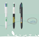 Penna a sfera in plastica riciclata prodotta nell’UE con inchiostro a 4 colori BIC®