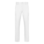 Pantalone unisex in twill multitasche con vita elastica 190 g/m2 Velilla color bianco