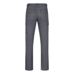 Pantalone unisex in twill multitasche con vita elastica 190 g/m2 Velilla color grigio seconda vista