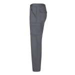 Pantalone unisex in twill multitasche con vita elastica 190 g/m2 Velilla color grigio terza vista