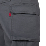 Pantalone unisex in twill multitasche con vita elastica 190 g/m2 Velilla color grigio ottava vista