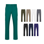 Pantalone unisex in twill multitasche con vita elastica 190 g/m2 Velilla vari colori