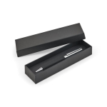 Penna cromata in acciaio inox finitura lucida inchiostro nero color nero