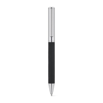 Penna cromata in acciaio inox finitura lucida inchiostro nero color nero prima vista