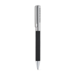 Penna cromata in acciaio inox finitura lucida inchiostro nero color nero immagine con logo 4