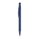 Penna in alluminio riciclato con punta touch e finitura gommata, inchiostro blu color blu