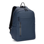 Zaino in pelle sintetica con cerniere impermeabili per PC 16” color blu prima vista