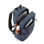 Zaino in pelle sintetica con cerniere impermeabili per PC 16” color blu settima vista