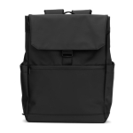 Zaino in similpelle con patta ideale per portatili da 16” color nero