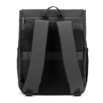 Zaino in similpelle con patta ideale per portatili da 16” color nero seconda vista