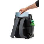 Zaino in similpelle con patta ideale per portatili da 16” color nero nona vista