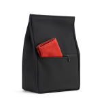Borsa termica arrotolabile con chiusura regolabile in similpelle 7L color nero ottava vista