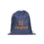 Zaino a corda medio in tessuto non tessuto con chiusura termosaldata 60 g/m² color blu immagine con logo