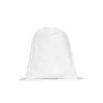 Zaino a corda medio in tessuto non tessuto con chiusura termosaldata 60 g/m² color bianco