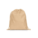 Zaino a corda medio in tessuto non tessuto con chiusura termosaldata 60 g/m² color marrone chiaro